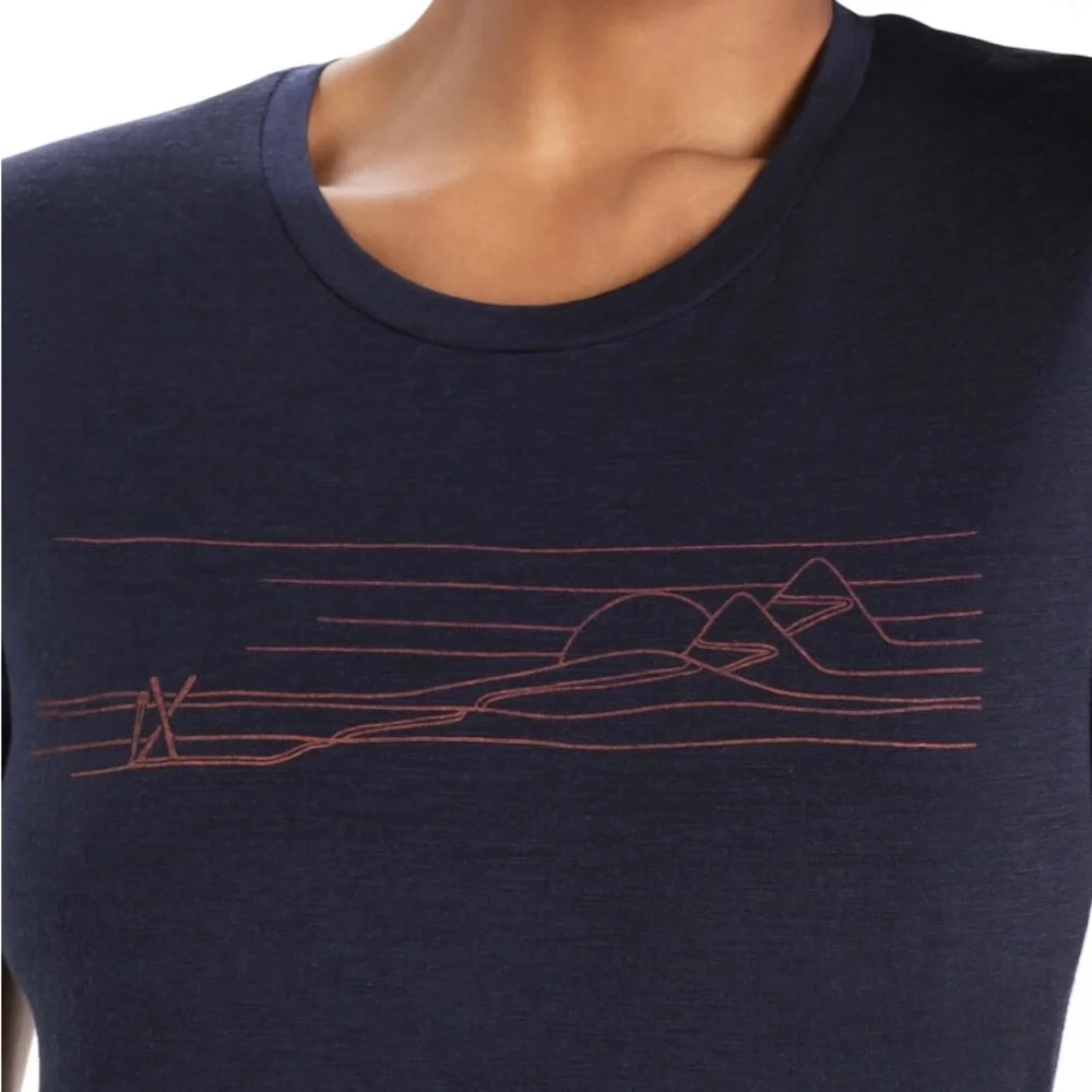Icebreaker Merino Tech Lite II Short Sleeve T-Shirt Ski Stripes  size XS - Picture 3 of 7